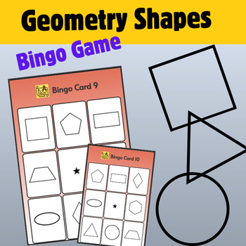 2nd grade geometry game, 2D shapes bingo, math review activity, printable classroom game, geometry center activity, fun math game, shape recognition for kids, teachers pay teachers geometry.